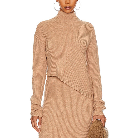 L'Academie 'Leola' Brown Mockneck Sweater Size XS
